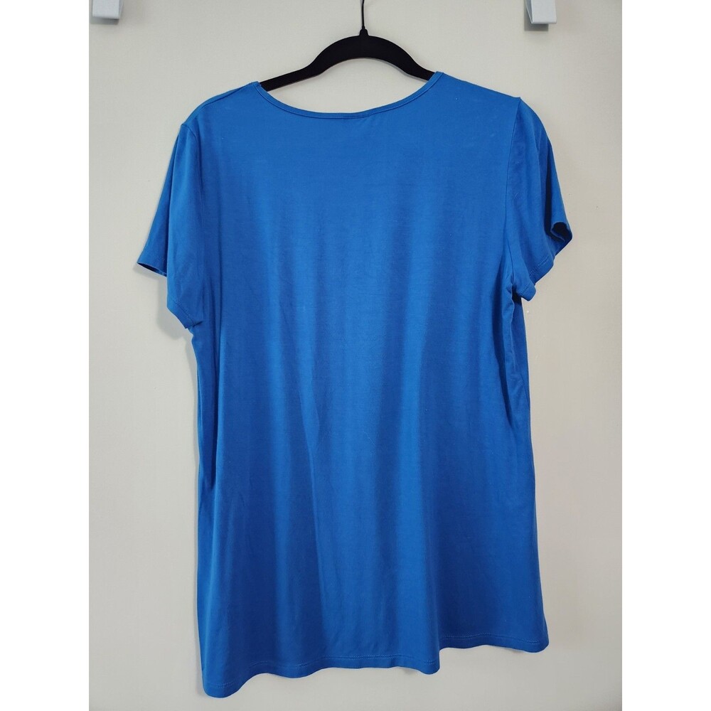 Soma Short Sleeve Pajama Tee Womens Sz Medium Blue Soft Comfy PJ Top Sleep Shirt - Picture 2 of 5